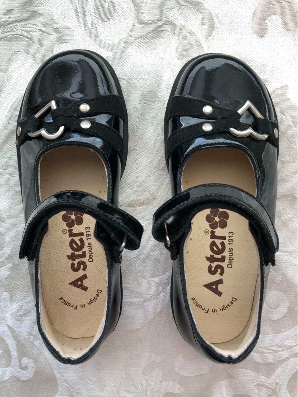 Aster Black Patent Leather Mary Jane Shoes Size EU28/US11